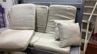 (3) PATIO CHAIR CUSHIONS + (2) PILLOWS