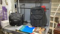 (2) BAGS - CARRY-ON SIZE SUITCASE + SMALL WHEELED DUFFLE