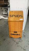 WOOD POTATOE BIN W/ LOWER ONION DRAWER