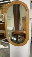 WOOD FRAME OVAL WALL MIRROR