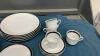 &ldquo;MIDNIGHT LACE&rdquo; CHINA DISH SET - (4) PLACE SETTING AND (6) WINE GLASSES - 2