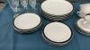 &ldquo;MIDNIGHT LACE&rdquo; CHINA DISH SET - (4) PLACE SETTING AND (6) WINE GLASSES - 3
