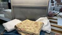 FLORAL & WHITE BEDSPREADS AND A KING SIZE QUILTED BED SKIRT