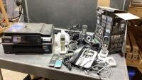 (2) ITEMS - BROTHER PRINTER AND CORDLESS + CORDED PHONES