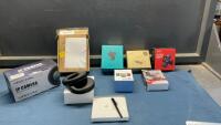 2K WEBCAM, IP CAMERAL, CAR PHONE HOLDERS, 2 IN 1 CHARGING DOCKS, SMALL BOX OF STYLUS PENS, REPLACEMENT HEADPHONE COVERS