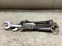 (8) SAE/METRIC ASSORTED WRENCHES & (1) METRIC LINE WRENCH 3/8 TO 15/16
