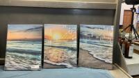 (3) OCEAN SCENE PICTURES ON CANVAS