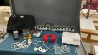 LONG POWER BAR, LAPTOP BAG, VINTAGE MOTOROLA RADIO, SMART EXTENSION CORD & PLUG, &ldquo;PASSPORT&rdquo; MEDIA PLAYER