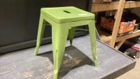 LIME GREEN METAL STOOL