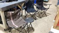 BUNDLE OF (3)FOLDING CAMPING CHAIRS + STOOL