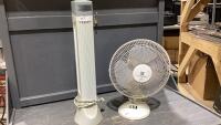 (2) ITEMS - TABLE TOP FAN, ENVIRONIZER AIR FILTER