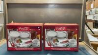 (2) BOXES OF GIBSON COCA-COLA DISH SETS