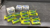 BOX OF BAR SOAPS - DOVE + CANADA FRESH