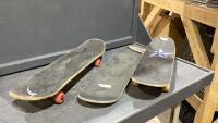 (3) SKATE BOARDS - ONE NO WHEELS