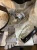 SHOP BOX OF MISC W/ FLIPPERS, GOGGLES, BMX GRIPS, (2) QUICKTRONIC & PROPANE HOSE - 4