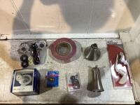 SHOP BOX OF FAUCET, SHOWER HEAD, STRAINER WASTE & (2) TANK LEVER
