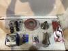 SHOP BOX OF FAUCET, SHOWER HEAD, STRAINER WASTE & (2) TANK LEVER