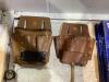 SHOP BOX OF (2) LEATHER TOOL BAGS & (2) MIRROR TILES - 2