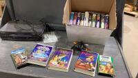 BOX W/VHS MOVIES + PANASONIC VHS PLAYER