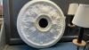 LARGE &ldquo;WAGON WHEEL&rdquo; LOOK CEILING LIGHT W/ FOAM MEDALLION - 3