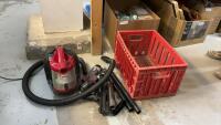 BISSELL ZING CANISTER VACUUM IN RED CRATE