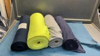 (4) SMALL ROLLS TUBE MATERIAL - (3) RIBBED, (1) JERSEY&hellip;..COTTON/SPANDEX
