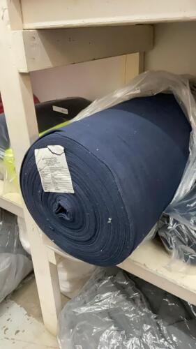 LARGE ROLL OF NAVY RIBBED TUBE FABRIC - 95%COTTON/5%SPANDEX