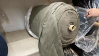LARGE ROLL OF RIBBED OLIVE GREEN TUBE MATERIAL - COTTON/SPANDEX