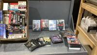 (2) BOXES OF ASSORTED VHS + DVD MOVIES