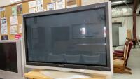 LARGE PANASONIC PLASMA 58&rdquo; FLAT SCREEN TV ON STAND - HAS REMOTE + POWER CORD
