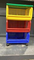 ROLLING 3-BIN STORAGE UNIT