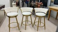 (3) CUSHIONED COUNTER HEIGHT STOOLS