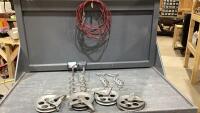 BOX W/ SCREW IN ANCHORS, CABLE, PULLEYS