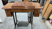 ANTIQUE SINGER TREADLE SEWING MACHINE CABINET - NO MACHINE