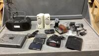 BOX W/SPEAKERS, BOOM BOX, GPS UNITS, DVD PLAYER, CLOCK RADIO
