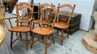 (5) WOOD CHAIRS