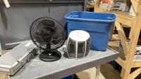 TOTE W/SMALL NOMA HEATER + TABLE TOP FAN, EMPTY METAL CASE