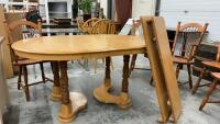 OVAL DOUBLE PEDESTAL DINING TABLE AND (2) LEAVES&hellip;*NO CHAIRS*