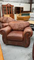 LARGE LEATHER ARM CHAIR