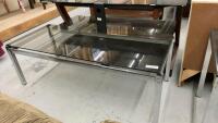 GLASS & CHROME COFFEE TABLE