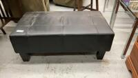 BLACK PADDED OTTOMAN