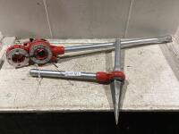 (2) RIDGID RATCHET PIPE REAMER, (3) DIE-HEADS & PIPE THREADER