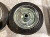 (3) RUBBER WHEEL W/ METAL RIMS - 2
