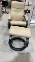 LOW SWIVEL RECLINING CHAIR WITH STOOL
