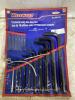 WESTARD 16PC LONG HEX KEY SET 1/16" TO 5/8"