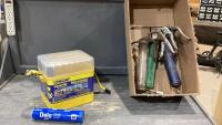 BOX W/(3)GREASE GUNS, GREASE BOX + 3 TUBES OF GREASE