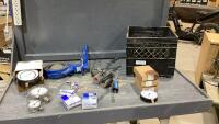 CRATE W/VALVES, GAUGES,
