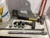 SHOP BUCKET W/ SAW, MILIWAWKEE HACK SAW BLADES, HAMMERS, SOCKETS & MISCELLANEOUS - 2