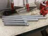 SHOP BOX OF RIDGID TOOLS W/ (2) PIPE REAMERS, PIPE THREADER, (2) DIE-HEADS & PIPES - 3