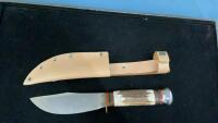 SOLINGEN GERMANY REMIER KNIFE IN LEATHER SHEATH